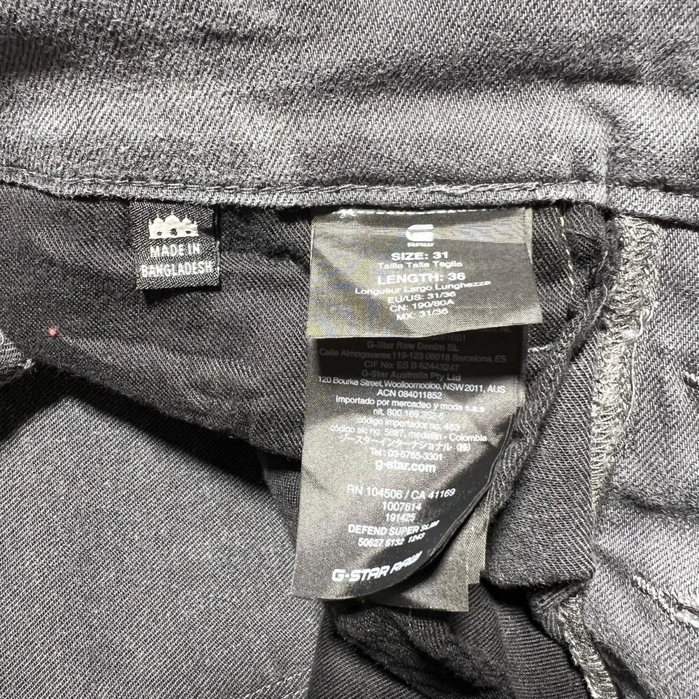 G-Star‎ RAW Defend Super Slim Jeans Mens 30x35 Gray Distressed Denim Button Fly
